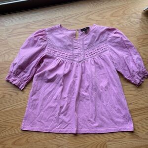 Pink Blouse from J Crew with Pleated Design